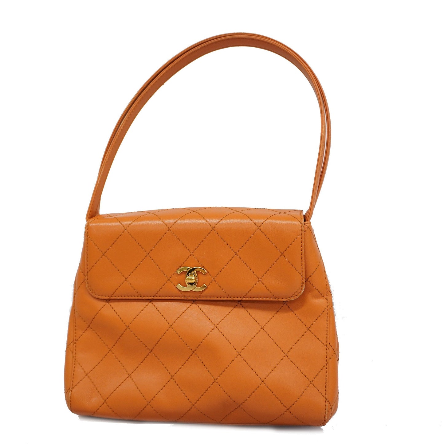 Luxury Chanel  Matelasse Women's Leather Handbag Orange