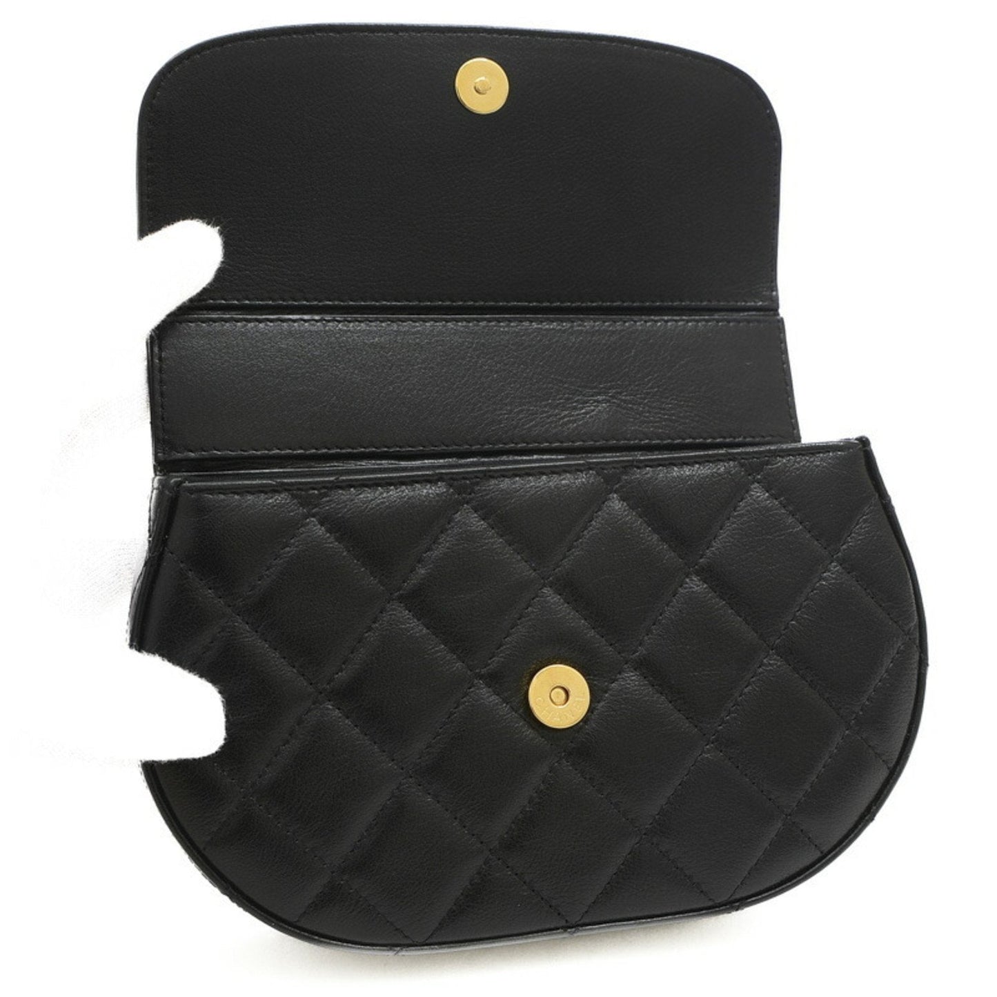 Luxury Chanel Matelasse Chain Shoulder Smartphone Case 2Way Bag Leather Black AP3367