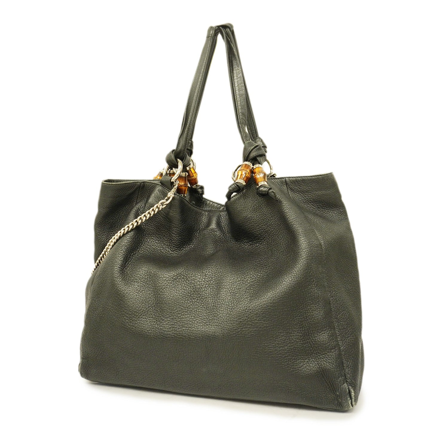 Luxury Gucci  Bamboo Tote Bag 232942 Women's Leather Tote Bag Black