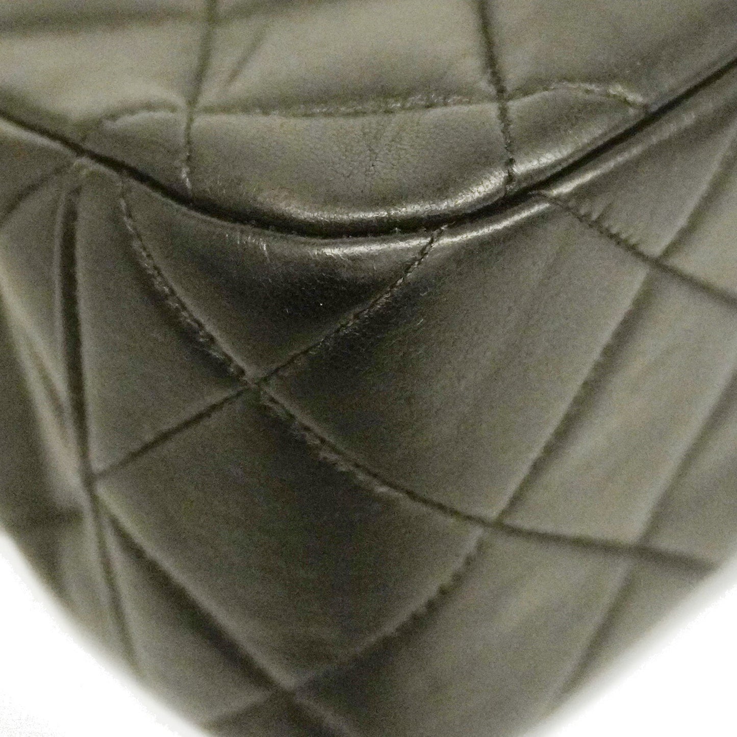 CHANEL  Matelasse Lambskin Women's Leather Handbag Black