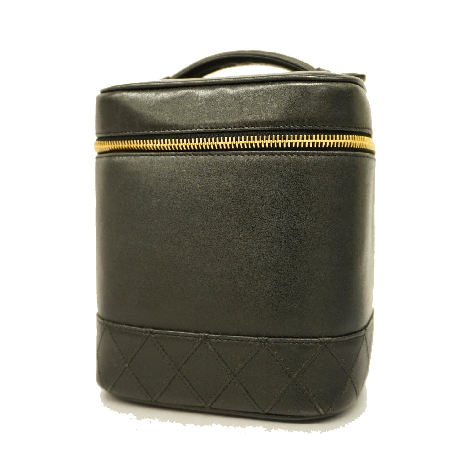 CHANEL  Bicolor Vanity Bag Women's Leather Vanity Bag Black