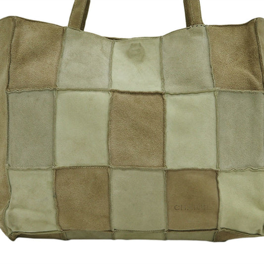 Luxury Chanel Suede Patchwork Shoulder Tote Bag Beige 6th Series Ladies