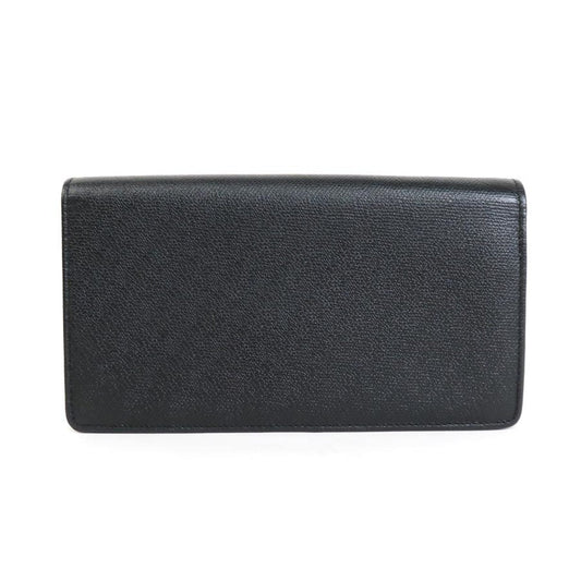 Luxury Chanel folio long wallet coco button leather black ladies