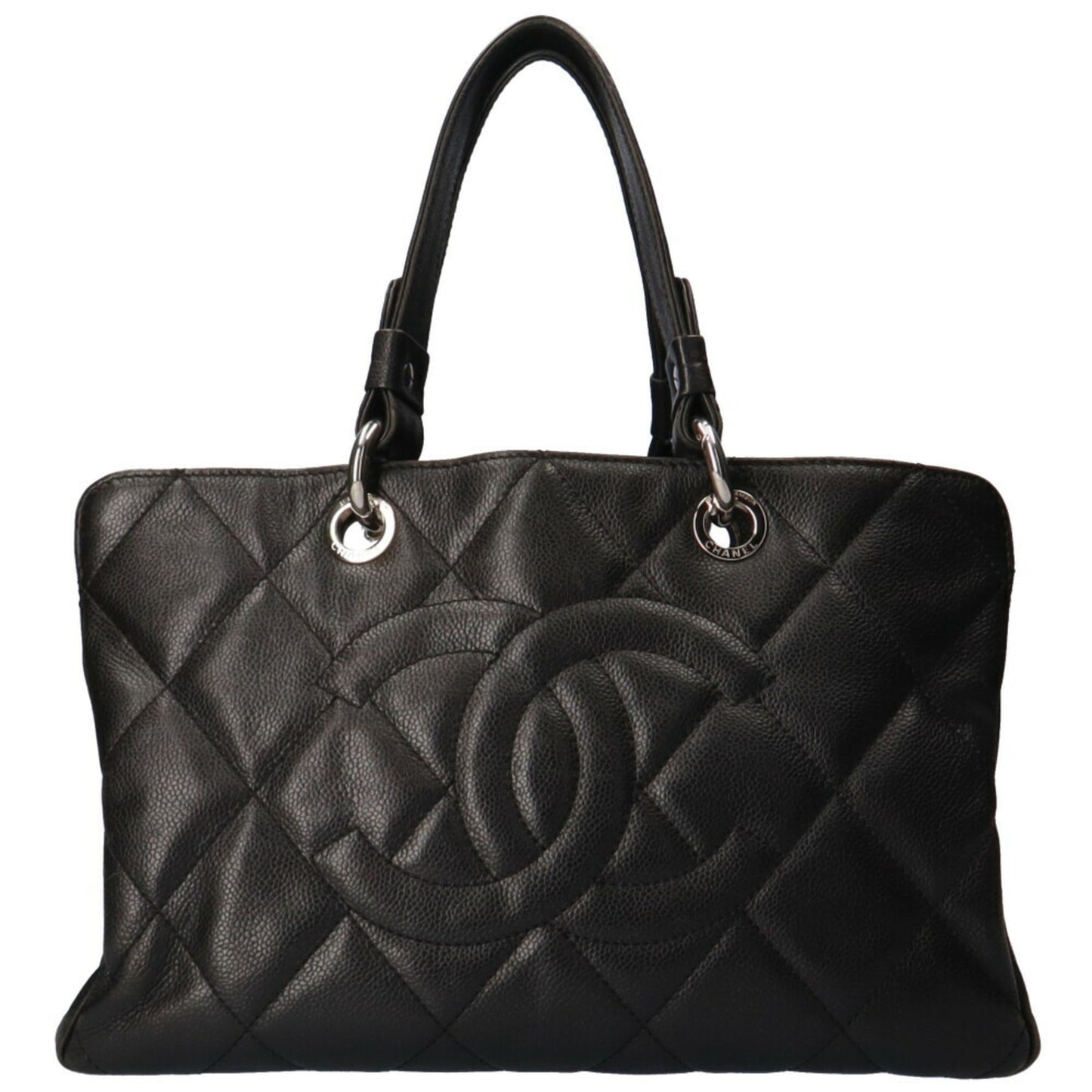 Luxury Chanel matelasse handbag caviar skin black ladies