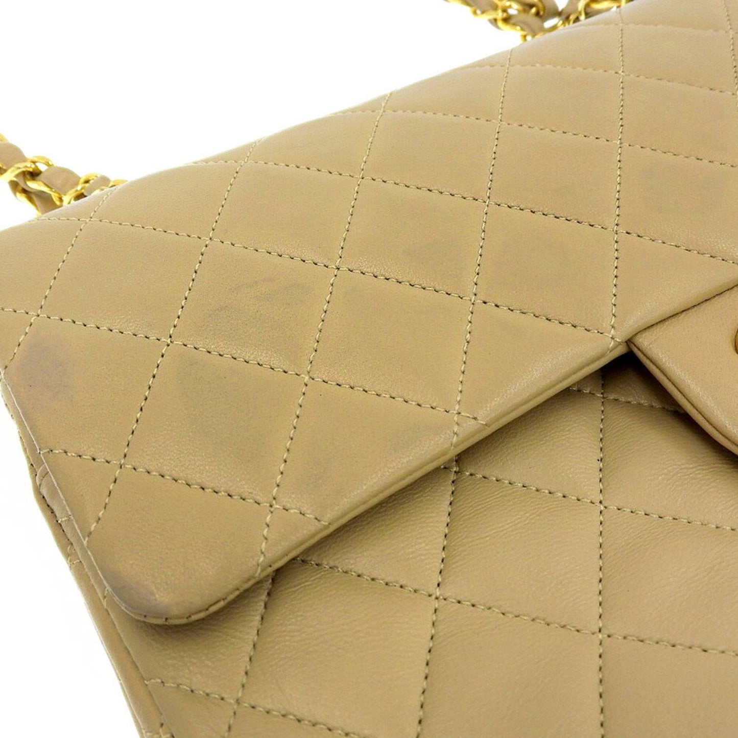 CHANEL here mark matelasse 25 chain shoulder double flap A01112