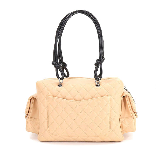 Luxury Chanel cambon line multi-pocket shoulder bag leather beige black A25173 vintage Cambon Line Bag