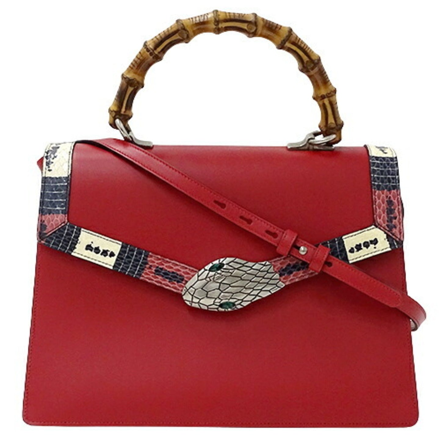 Luxury Gucci Trending 2025 Bag Ladies Handbag Shoulder 2way Lilith Bamboo Coral Snake Leather Red