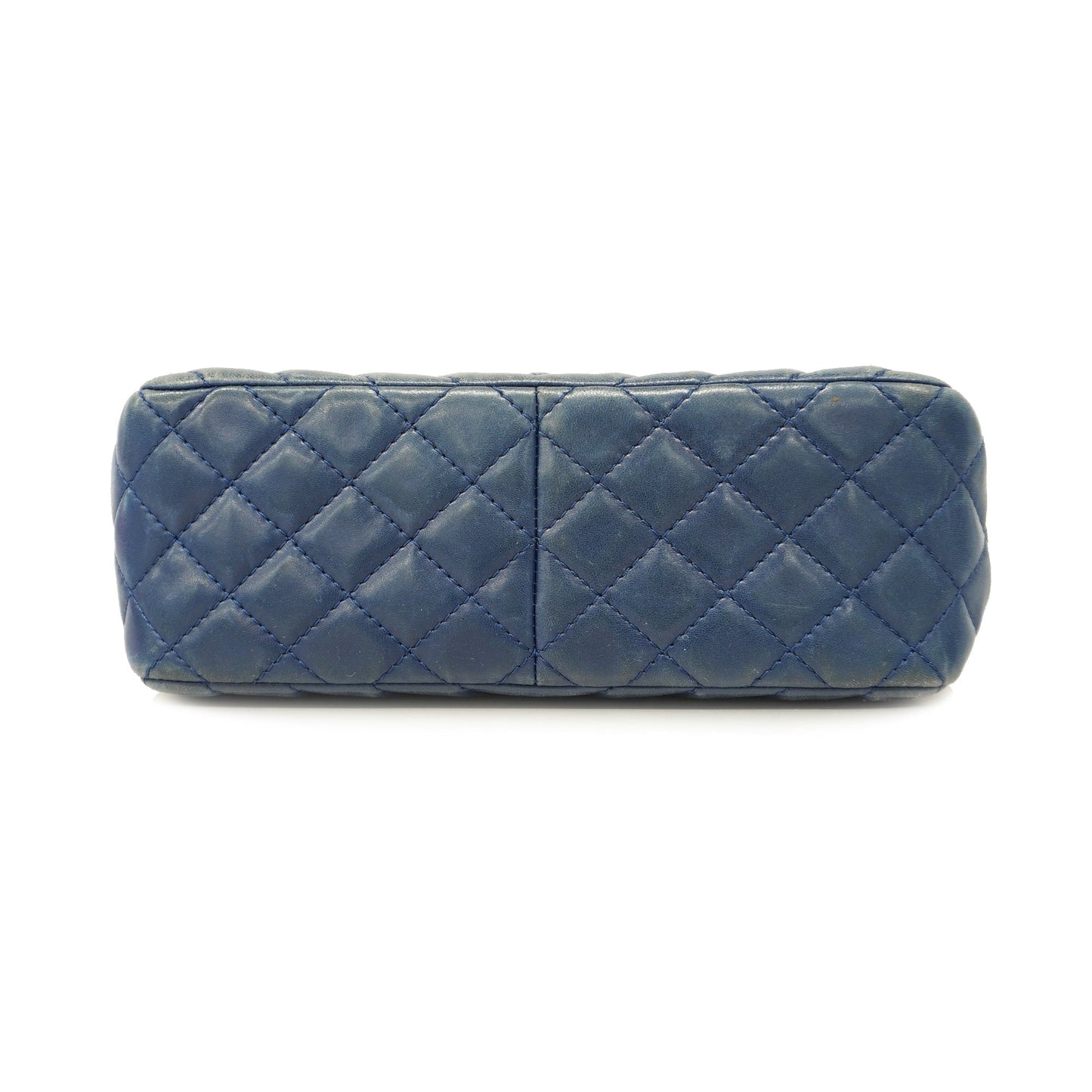 CHANEL  V Stitch W Flap W Chain Women's Leather Shoulder Bag Blue
