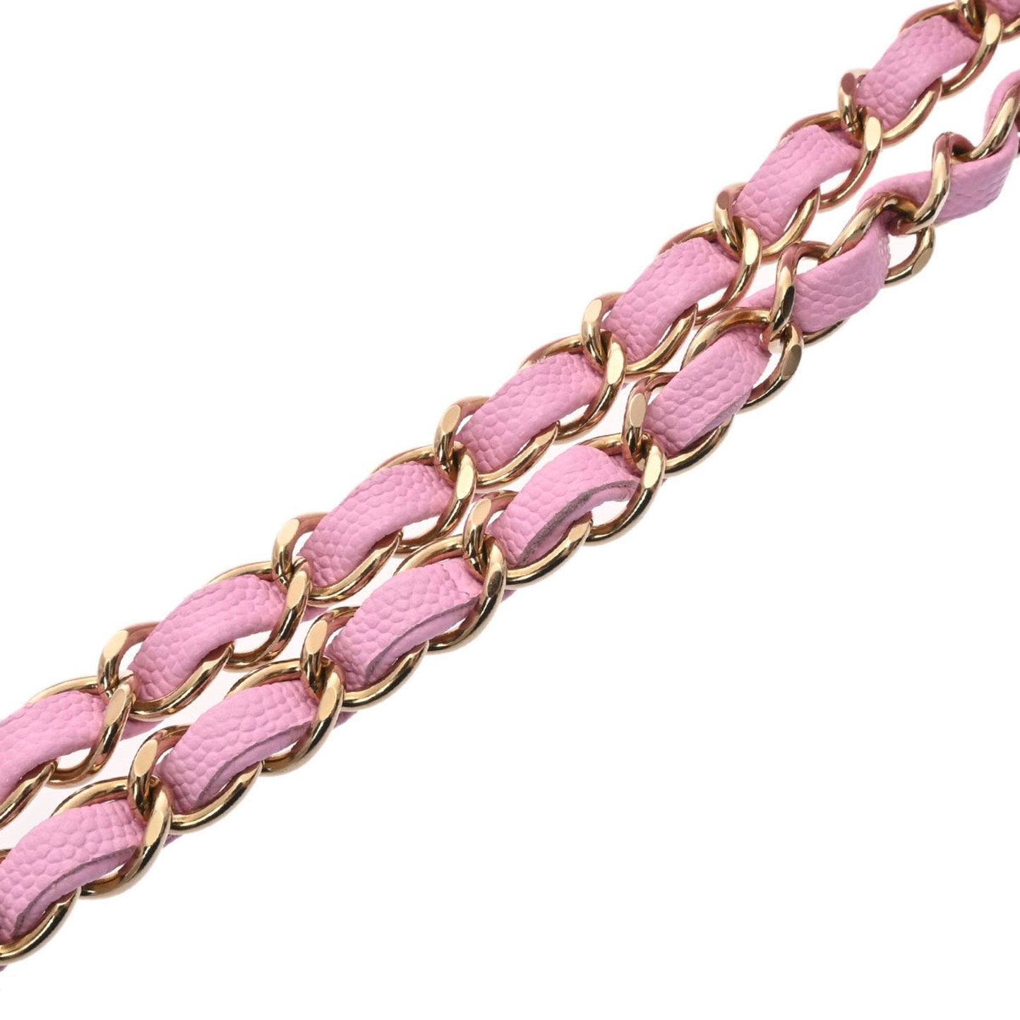 CHANEL matelasse W flap chain shoulder 25 pink ladies caviar skin bag