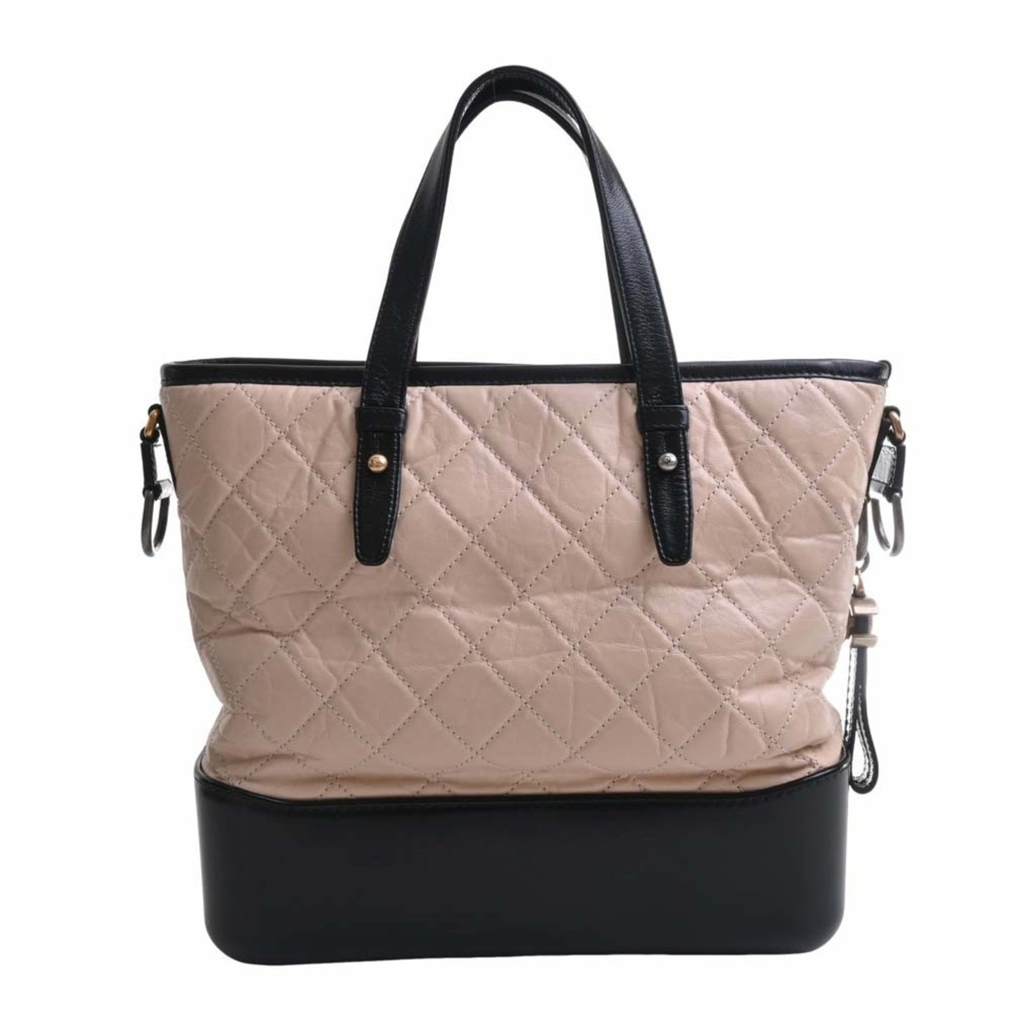 Luxury Chanel Leather Gabriel de Cocomark Shoulder Bag Beige/Black Ladies