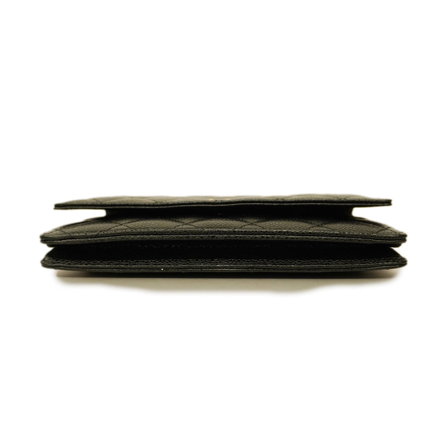 CHANELAuth  Matelasse Chain Shoulder Gold Hardware Caviar Leather Black