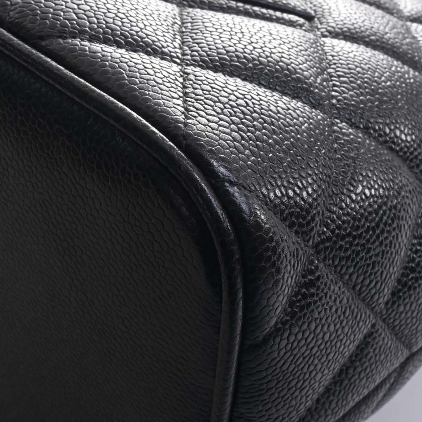 Luxury Chanel Caviar Skin Coco Mark Reprint Tote Bag Black Ladies