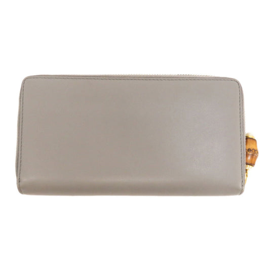 Luxury Gucci 453158 bamboo long wallet leather ladies