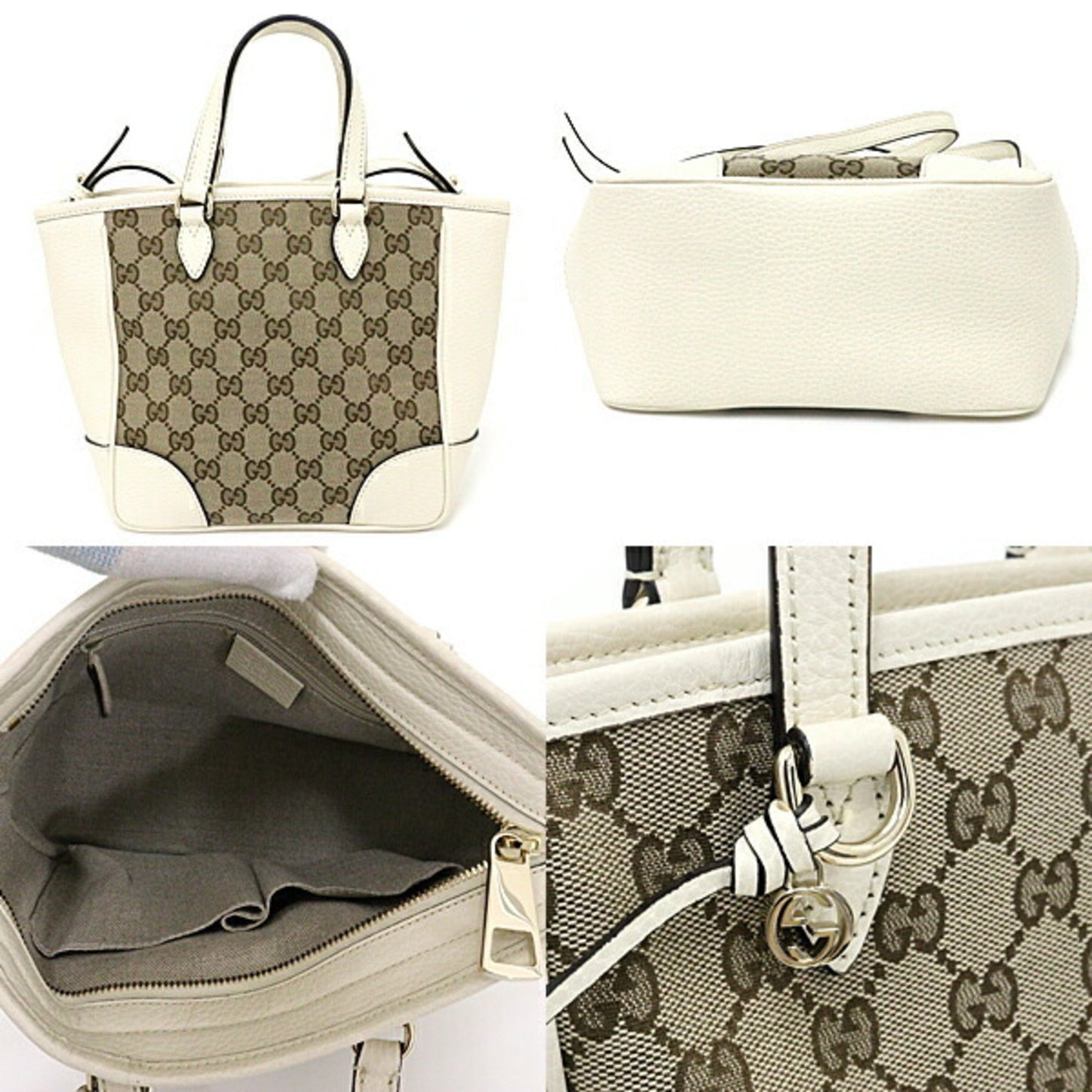 Luxury Gucci Trending 2025 bag handbag shoulder GG canvas 449241 white beige