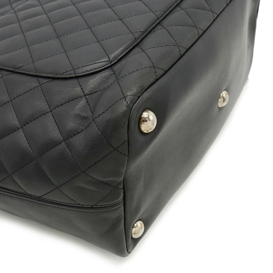 Luxury Chanel Cambon Line Coco Mark Large Tote Shoulder Bag Soft Calf Enamel Black Pink A25169