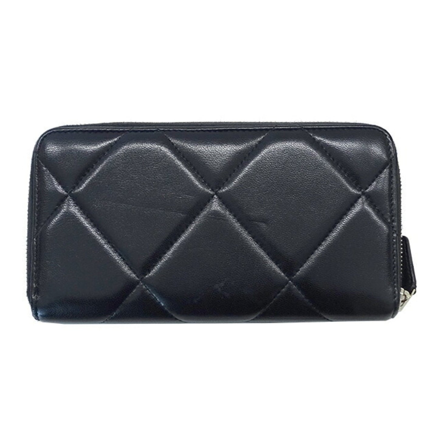 Luxury Chanel wallet matelasse ladies long lambskin black
