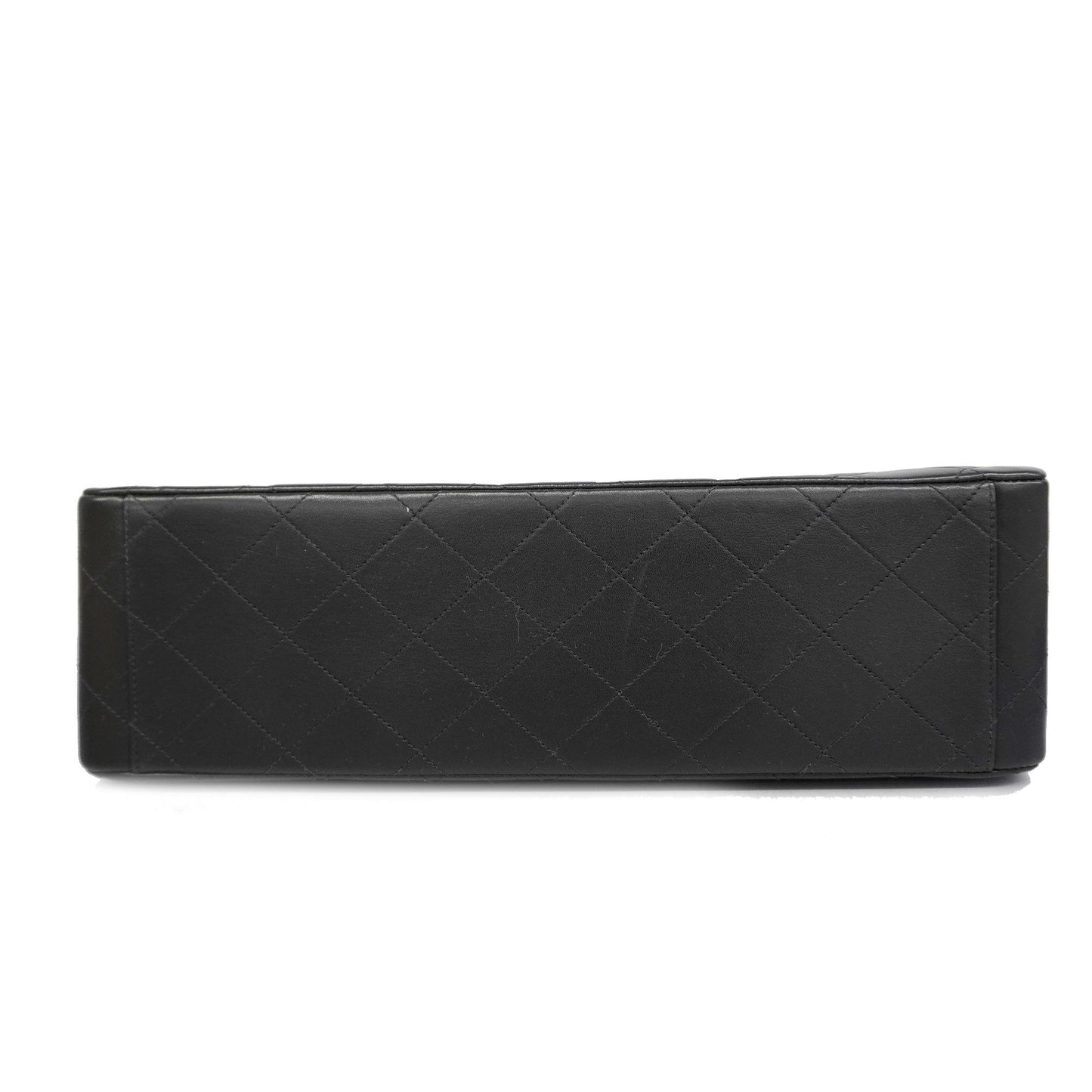 Luxury Chanel  Big Matelasse W Chain Women's Leather Shoulder Bag Black