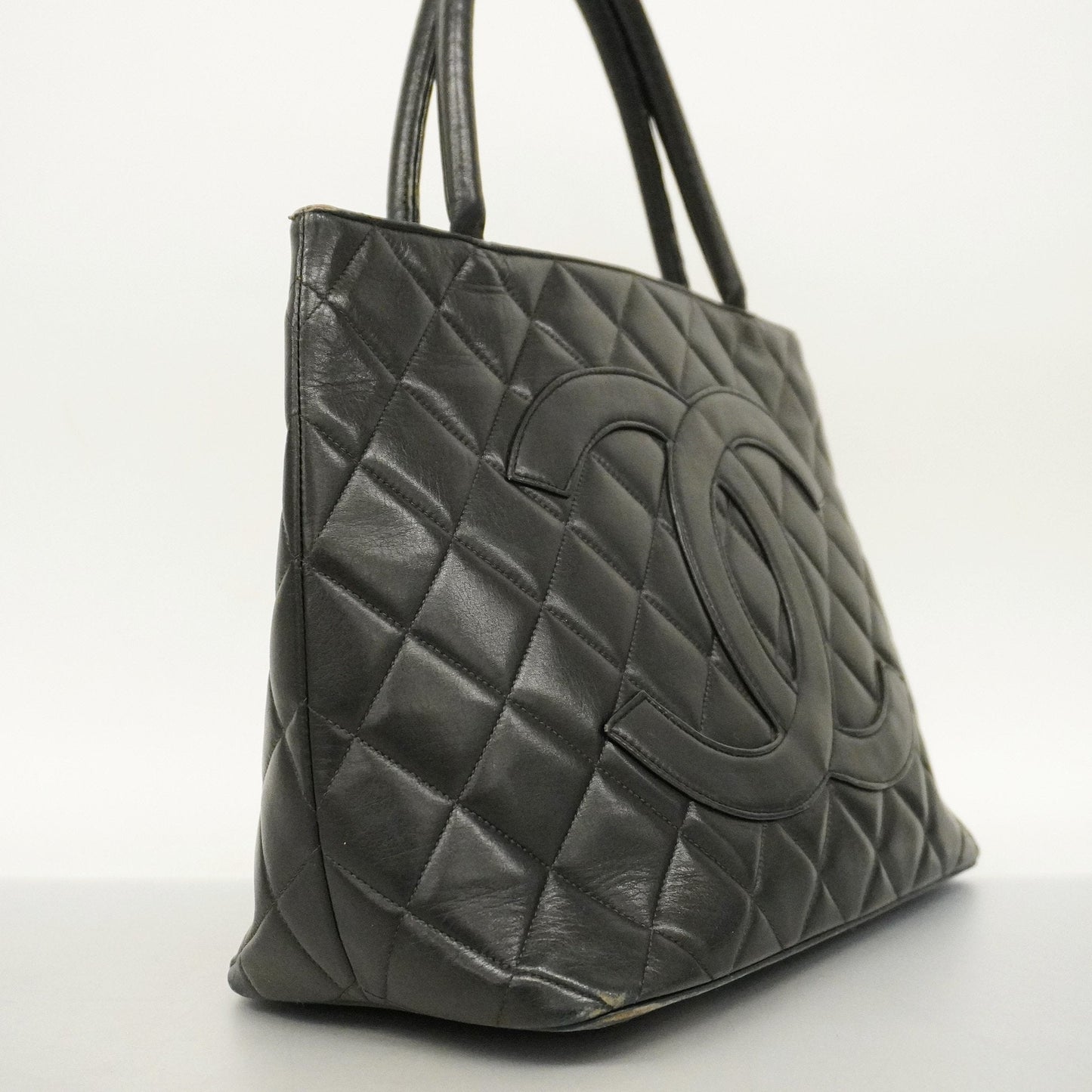 CHANELAuth  Reprint Tote Women's Leather Tote Bag Black
