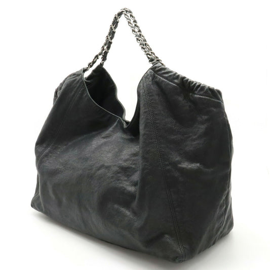 Luxury Chanel Cococabus GM Cocomark Shoulder Bag Chain Tote Caviar Skin Leather Black A33450