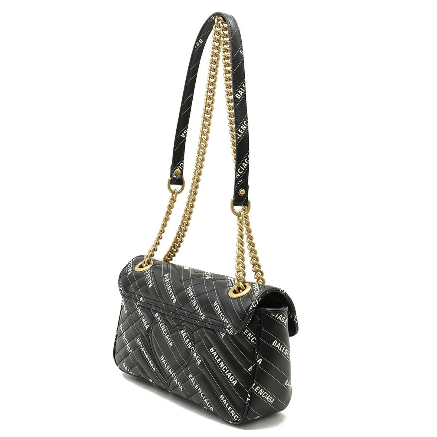 Luxury Gucci BALENCIAGA Balenciaga Collaboration GG Marmont The Hacker Project Small Bag Shoulder Black 443497