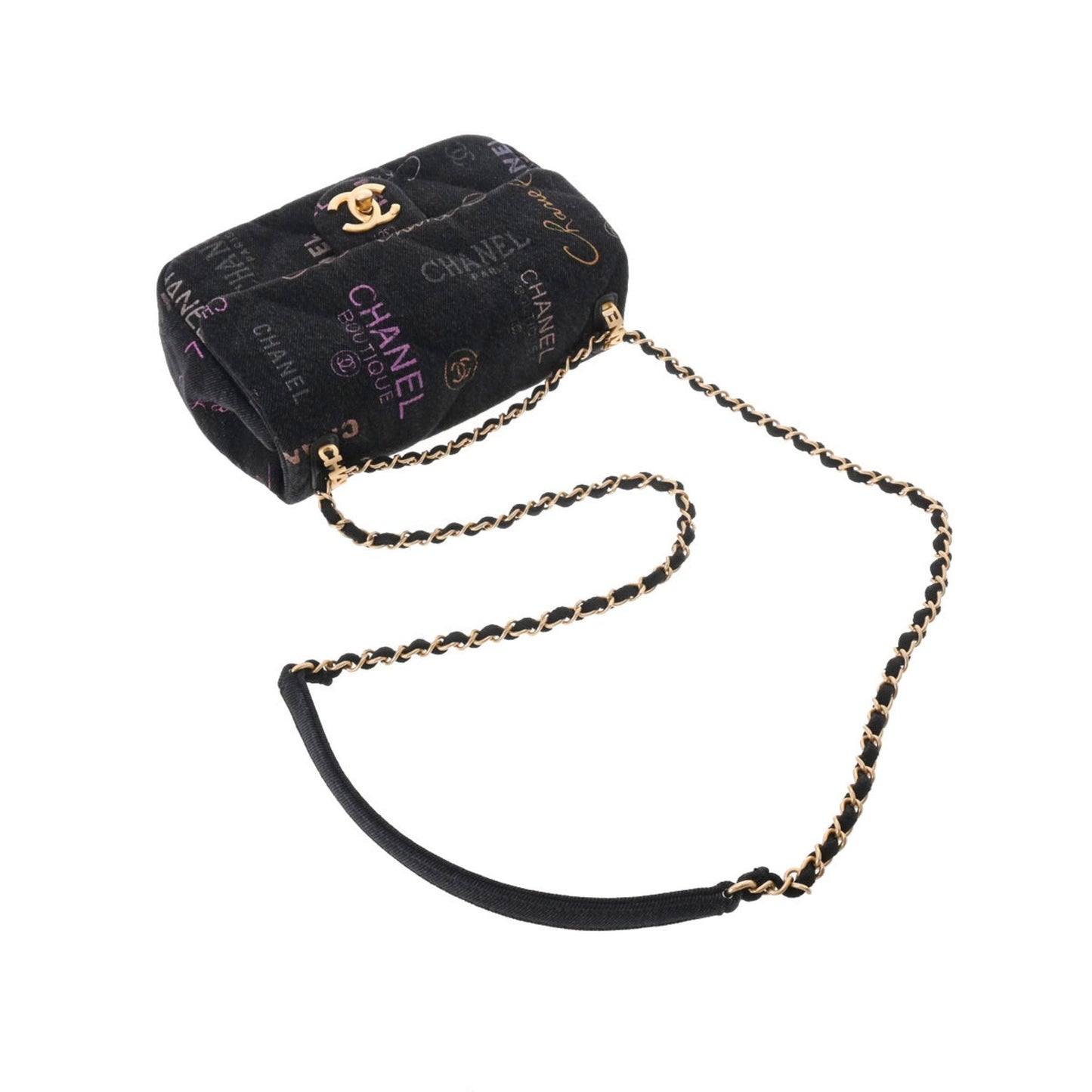 Luxury Chanel Chain Shoulder Matelasse Black AS3134 Women's Bag