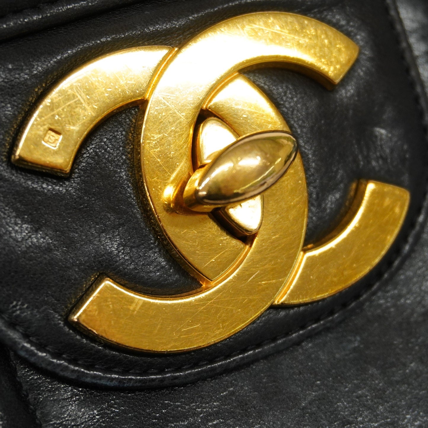 CHANEL  Mademoiselle W Chain Women's Leather Shoulder Bag Black