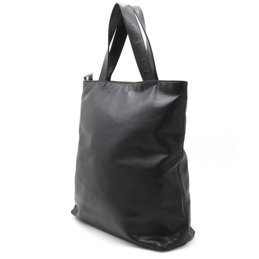 Luxury Chanel here mark type push tote bag large shoulder leather black