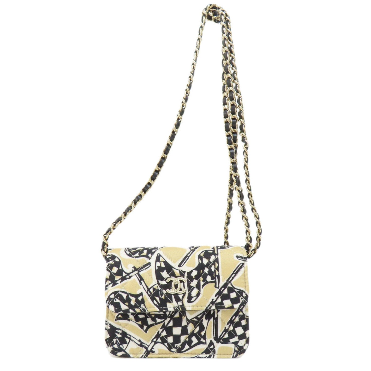 Luxury Chanel Chain Shoulder Coco Mark Bag Cotton Women's