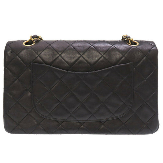Chanel Matelasse 25 Lambskin Black 0 Series W Flap Gold Chain Shoulder Bag Double Lid