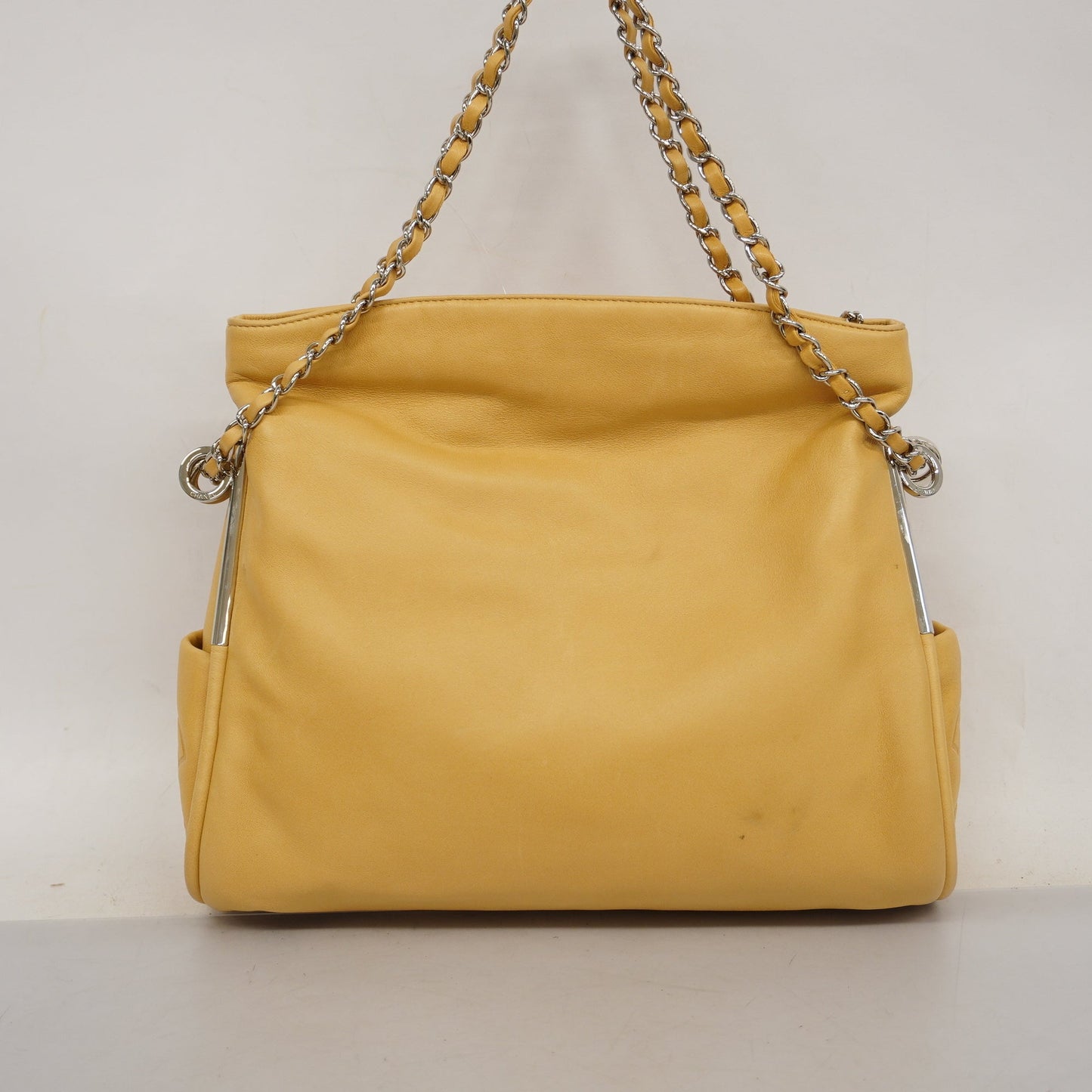 CHANEL  Matelasse Chain Shoulder Lambskin Women's Leather Shoulder Bag Beige