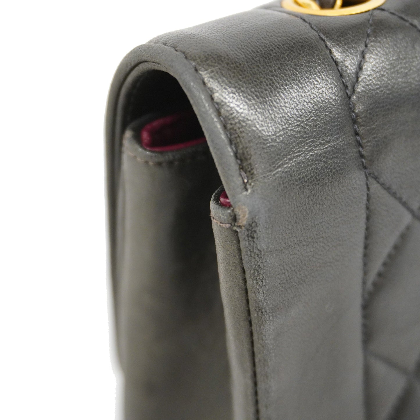 CHANEL[3ca0445]   Shoulder Bag Matelasse Diana Flap Single Chain Lambskin Black Gold metal