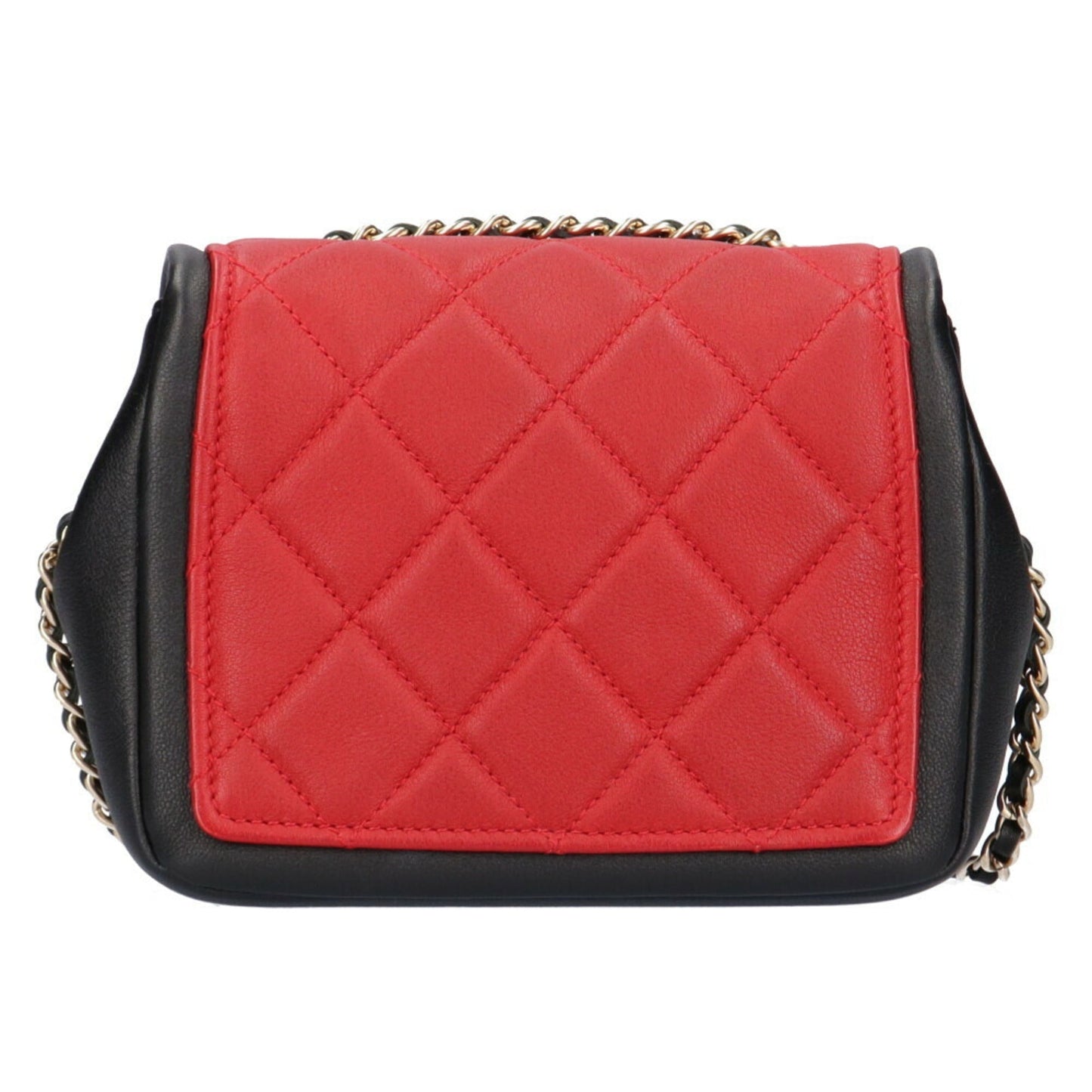 Luxury Chanel chain matelasse shoulder bag lambskin red ladies