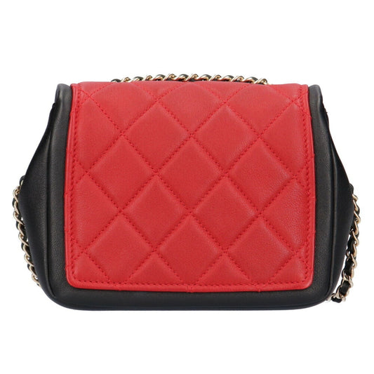 Luxury Chanel chain matelasse shoulder bag lambskin red ladies
