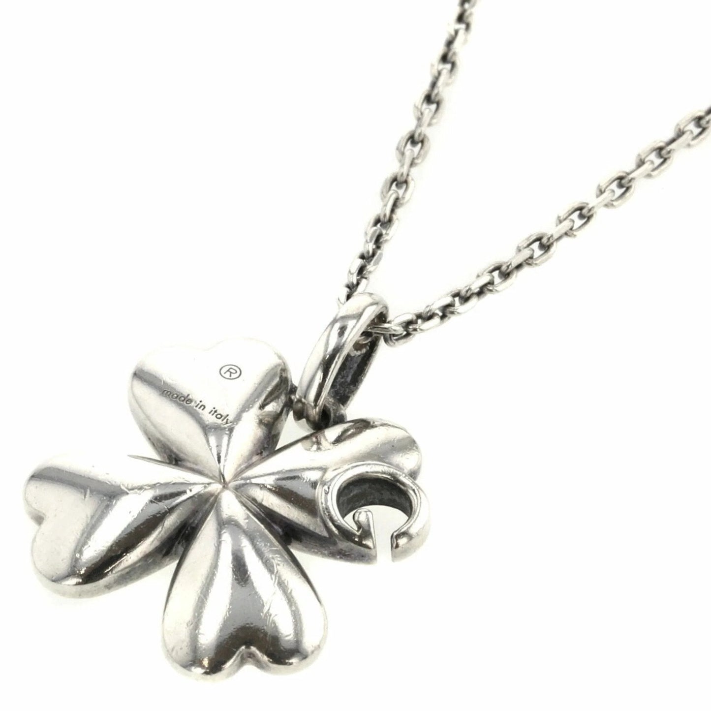 Luxury Gucci GG SILVER CLOVER NECKLACE