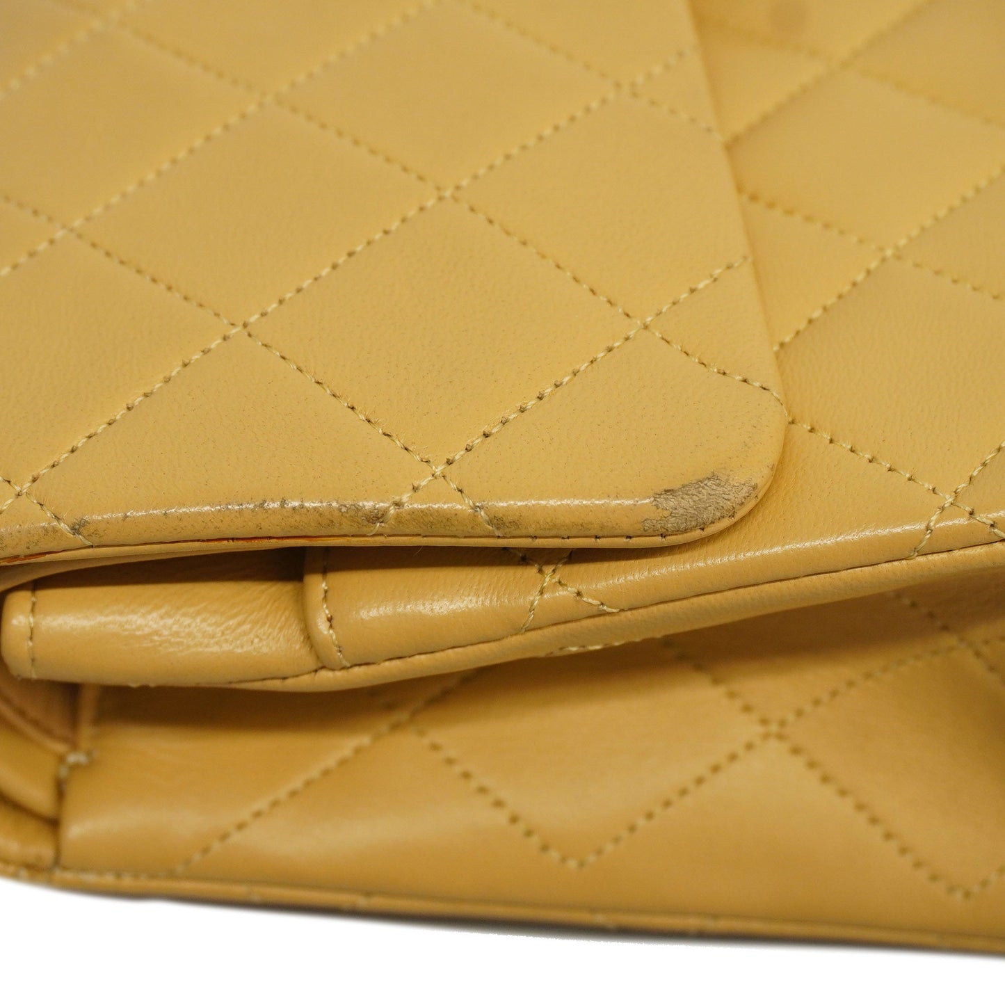 CHANEL  Matelasse W Flap W Chain Women's Leather Shoulder Bag Beige