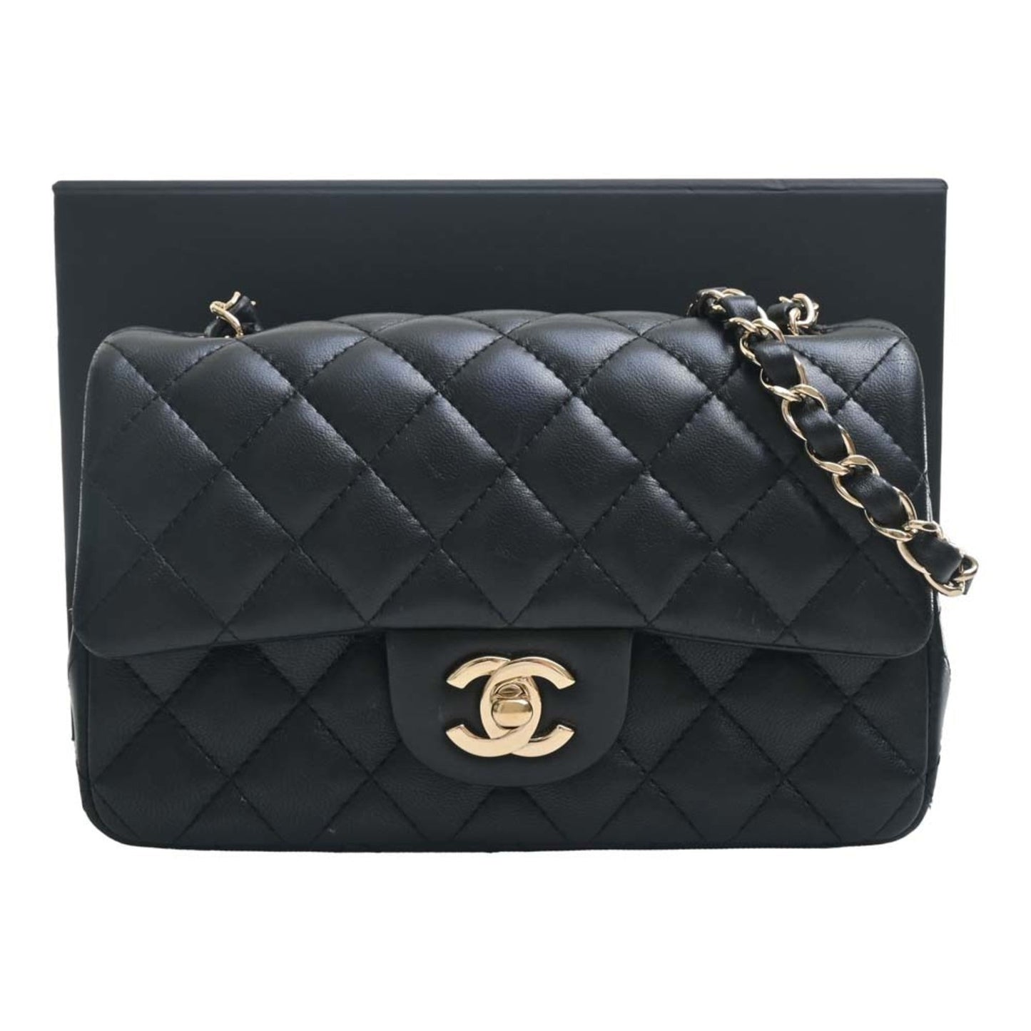 Luxury Chanel Lambskin Matelasse Coco Mark Chain Shoulder Bag A69900 Black Ladies