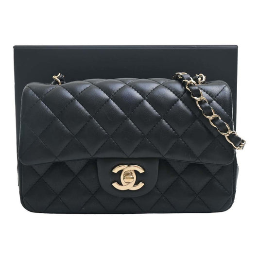 Luxury Chanel Lambskin Matelasse Coco Mark Chain Shoulder Bag A69900 Black Ladies