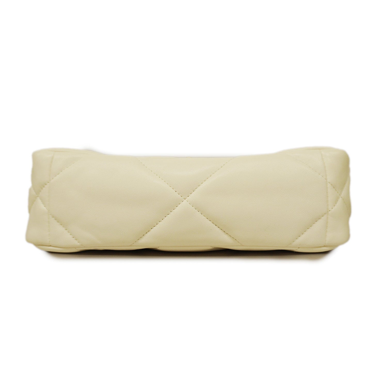 CHANELAuth  1.9 Chain Shoulder Women's Leather Shoulder Bag White