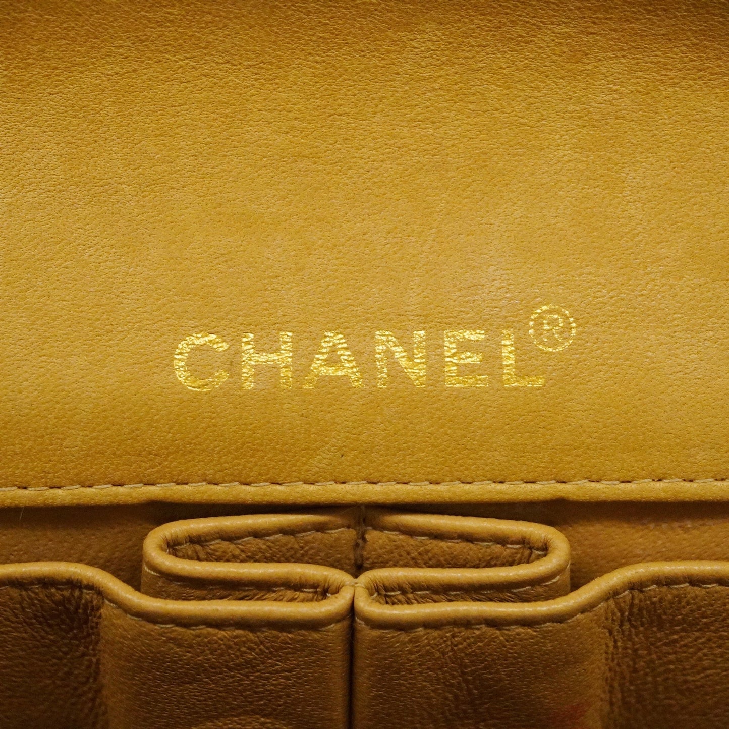 CHANEL  Chocolate Bar Chain Shoulder Women's Leather Shoulder Bag Beige
