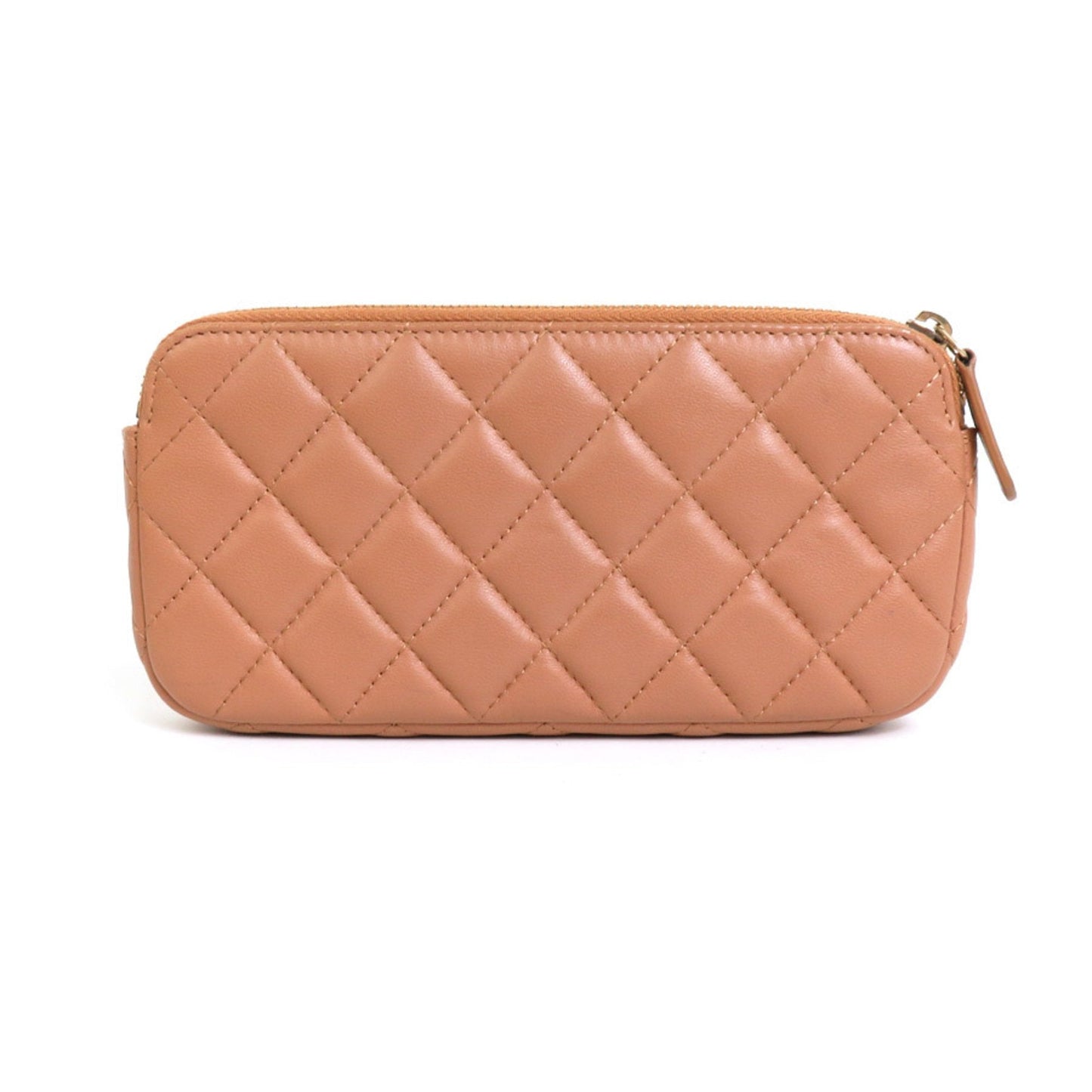 Luxury Chanel Wallet Chain Matelasse Leather/Metal Pink Brown/Gold Ladies