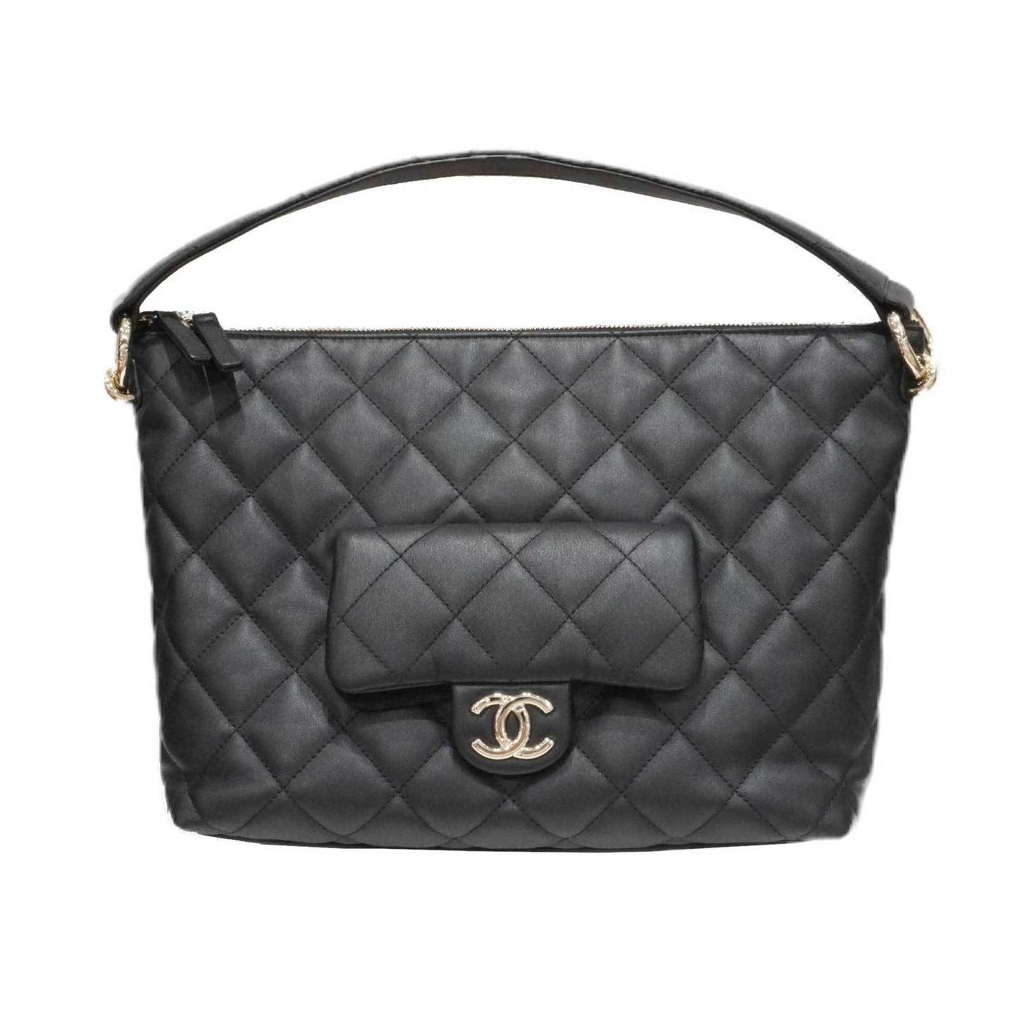 Luxury Chanel Maxi Hobo Bag AS4347B Shoulder Black [SG Hardware] Calfskin Women's Men's