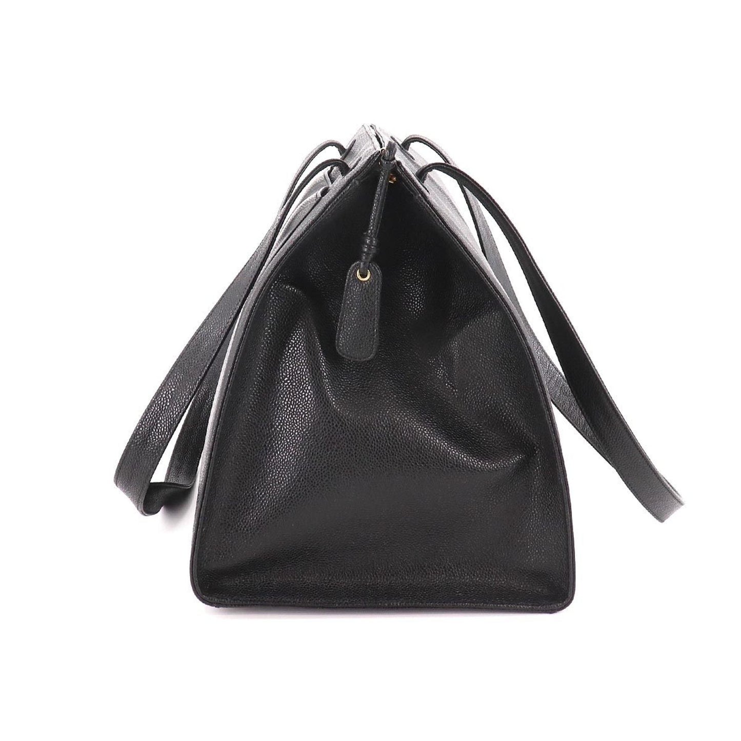 Luxury Chanel Cocomark Tote Bag Caviar Skin Black Gold Hardware Vintage