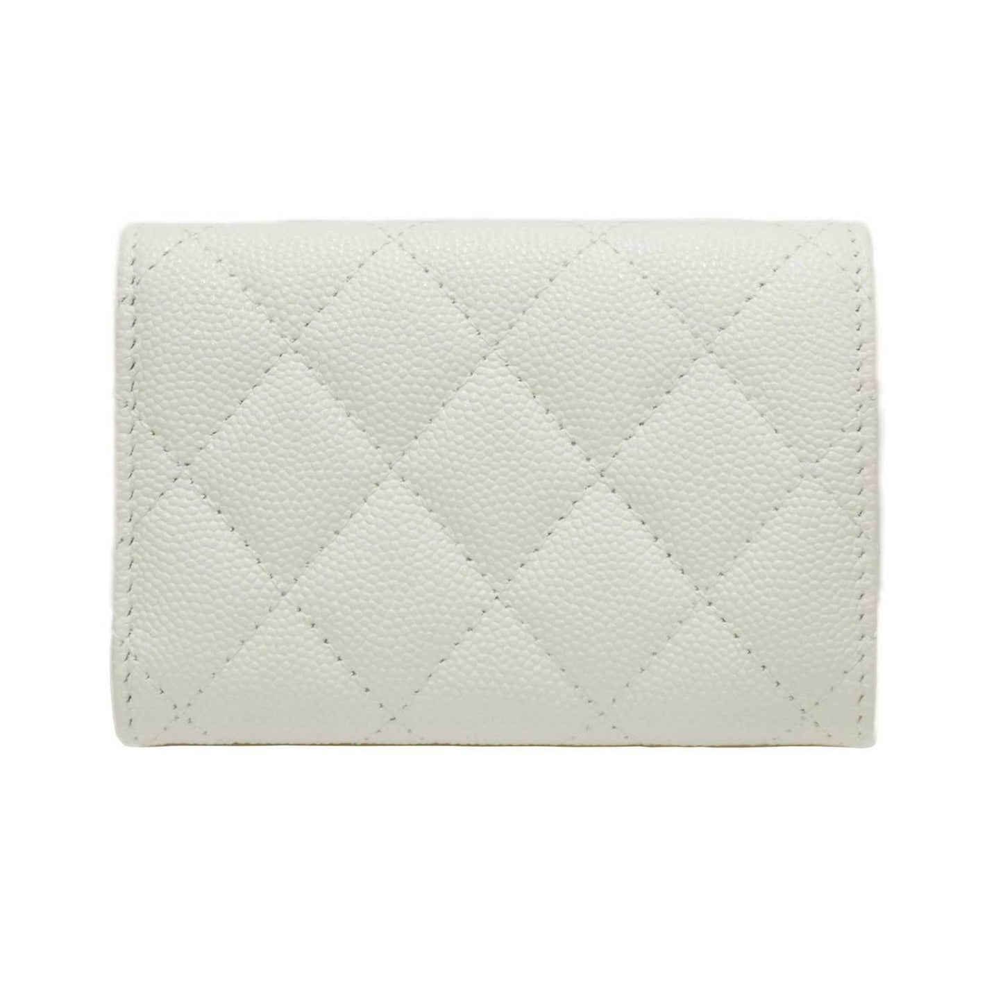 Luxury Chanel Matelasse Classic Small Flap AP0230 Fold Wallet White Caviar Skin Men Women