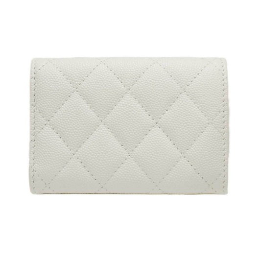 Luxury Chanel Matelasse Classic Small Flap AP0230 Fold Wallet White Caviar Skin Men Women