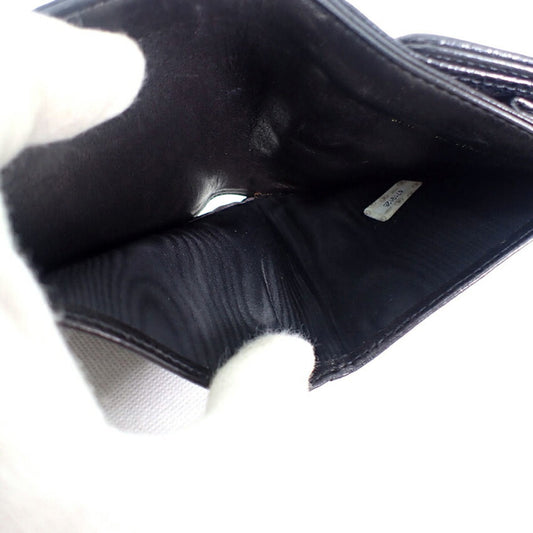 Luxury Chanel caviar skin black trifold wallet