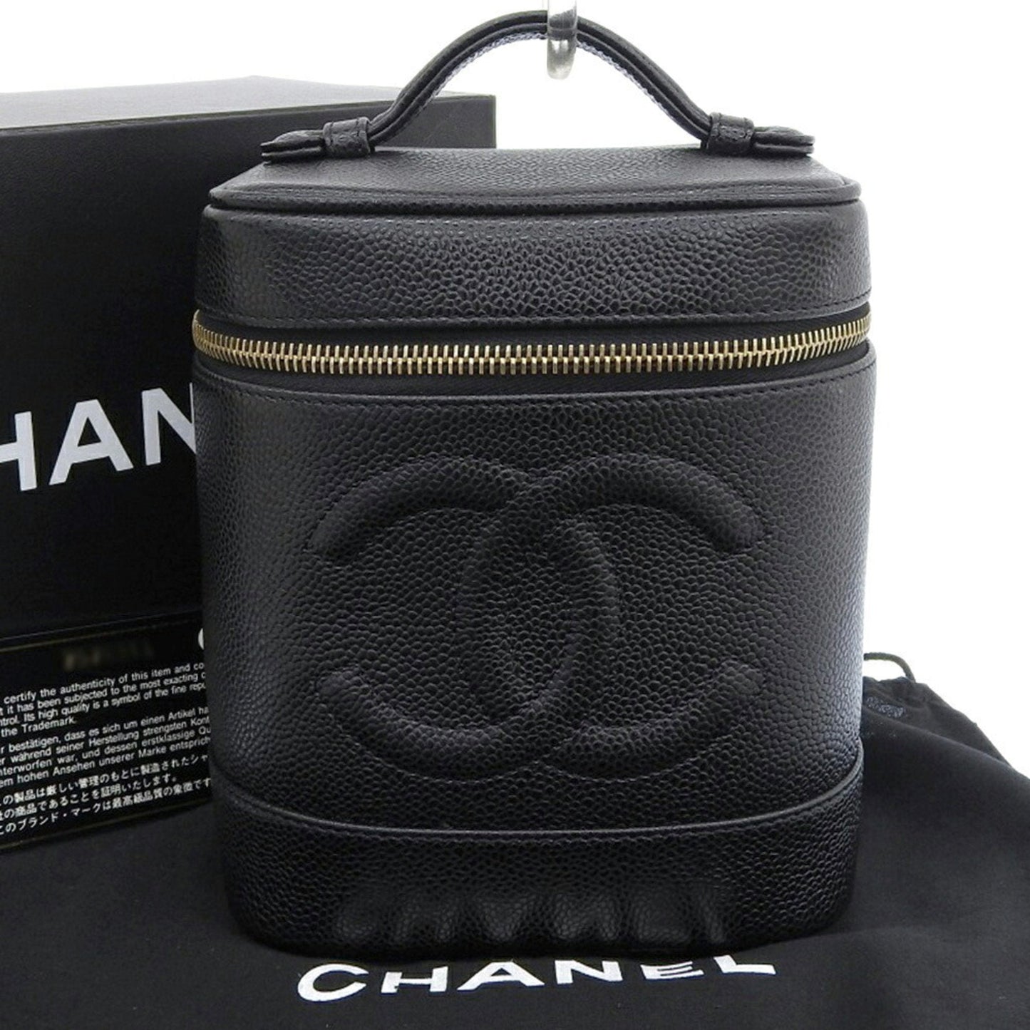 Luxury Chanel Coco Mark Vanity Bag Black No. 7 A01998