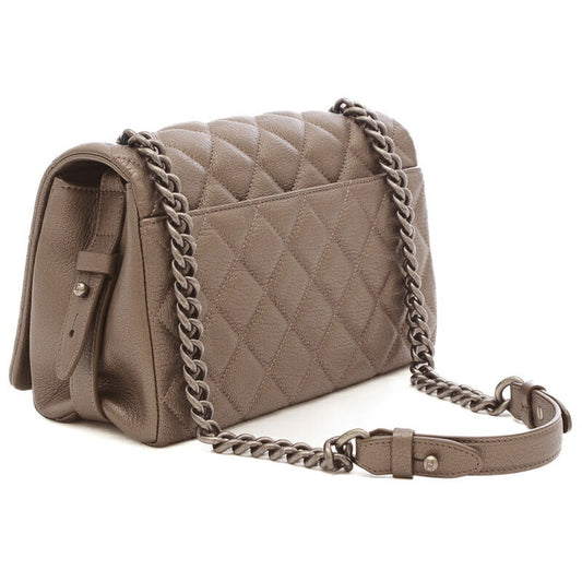 Luxury Chanel matelasse chain shoulder bag leather gray gunmetal fittings A93017