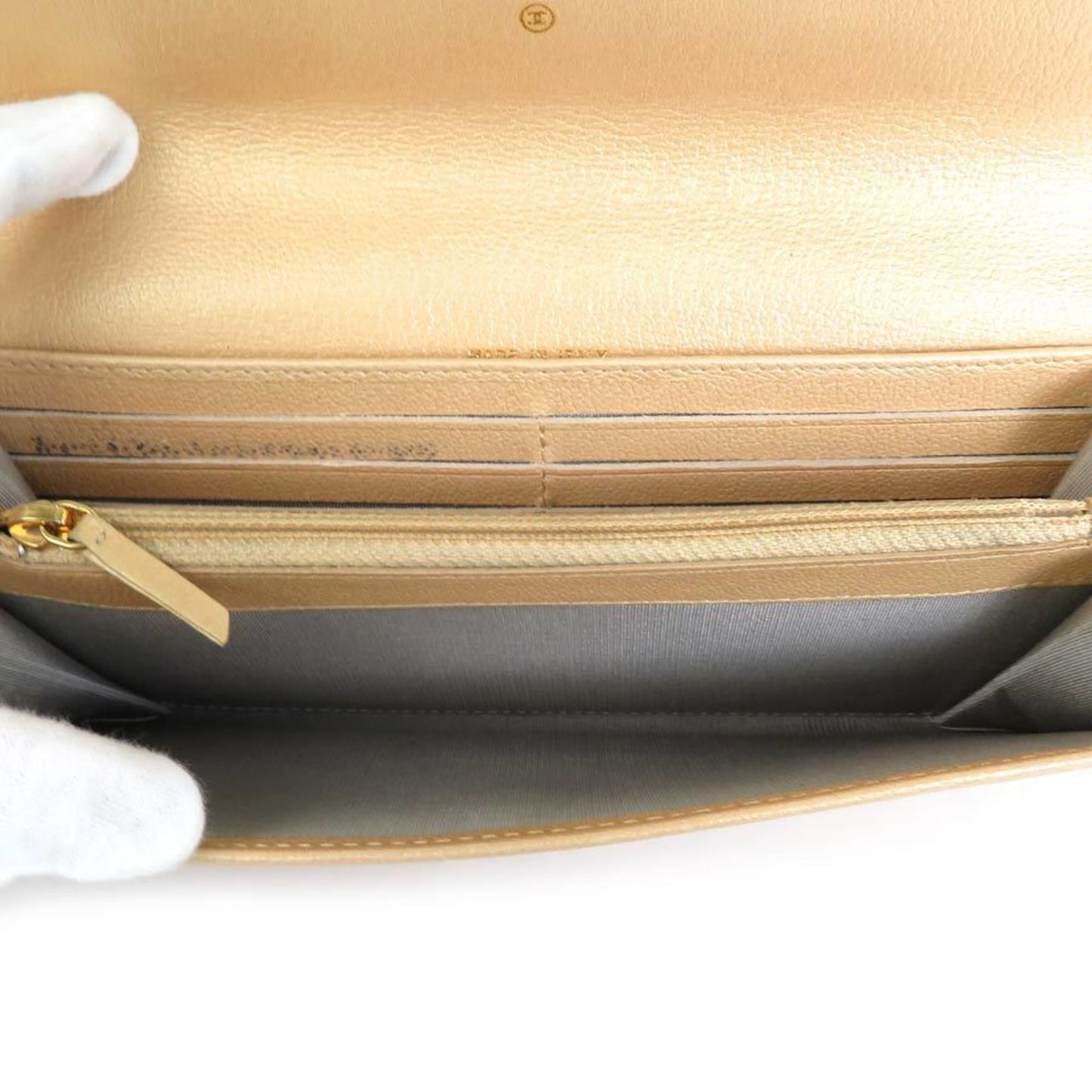 Luxury Chanel long wallet butterfly camellia leather gold ladies 55186f