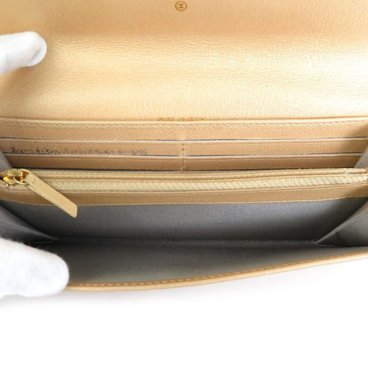 Luxury Chanel long wallet butterfly camellia leather gold ladies 55186f