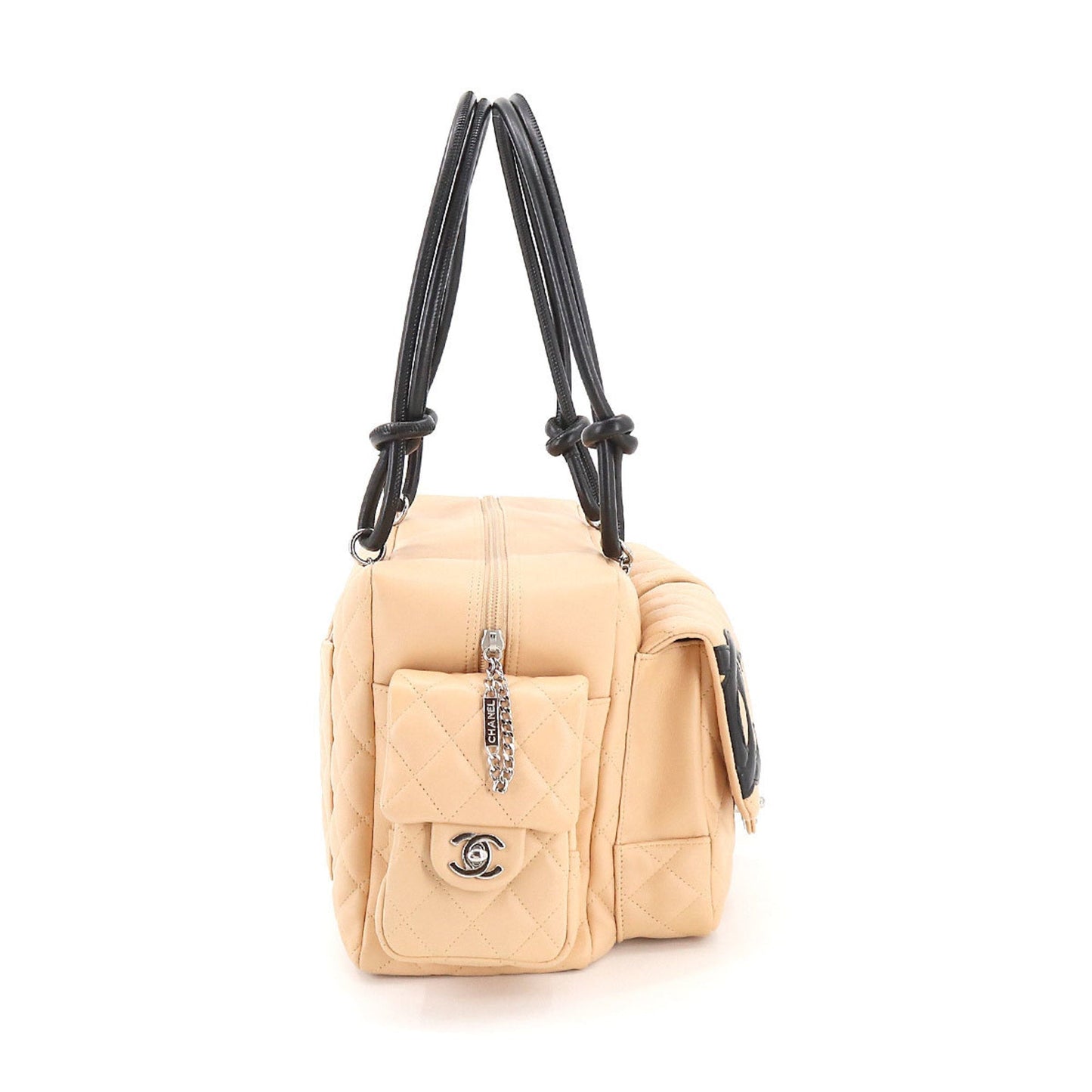 Luxury Chanel cambon line multi-pocket shoulder bag leather beige black A25173 vintage Cambon Line Bag